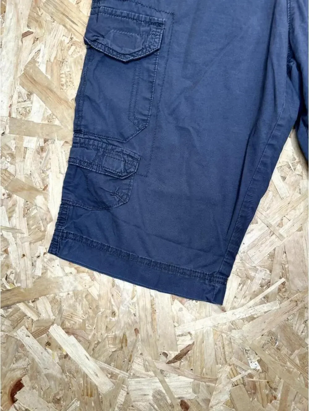 George Mens Flex Cargo Shorts Size 32 Navy Blue Cotton Blend Casual Utility